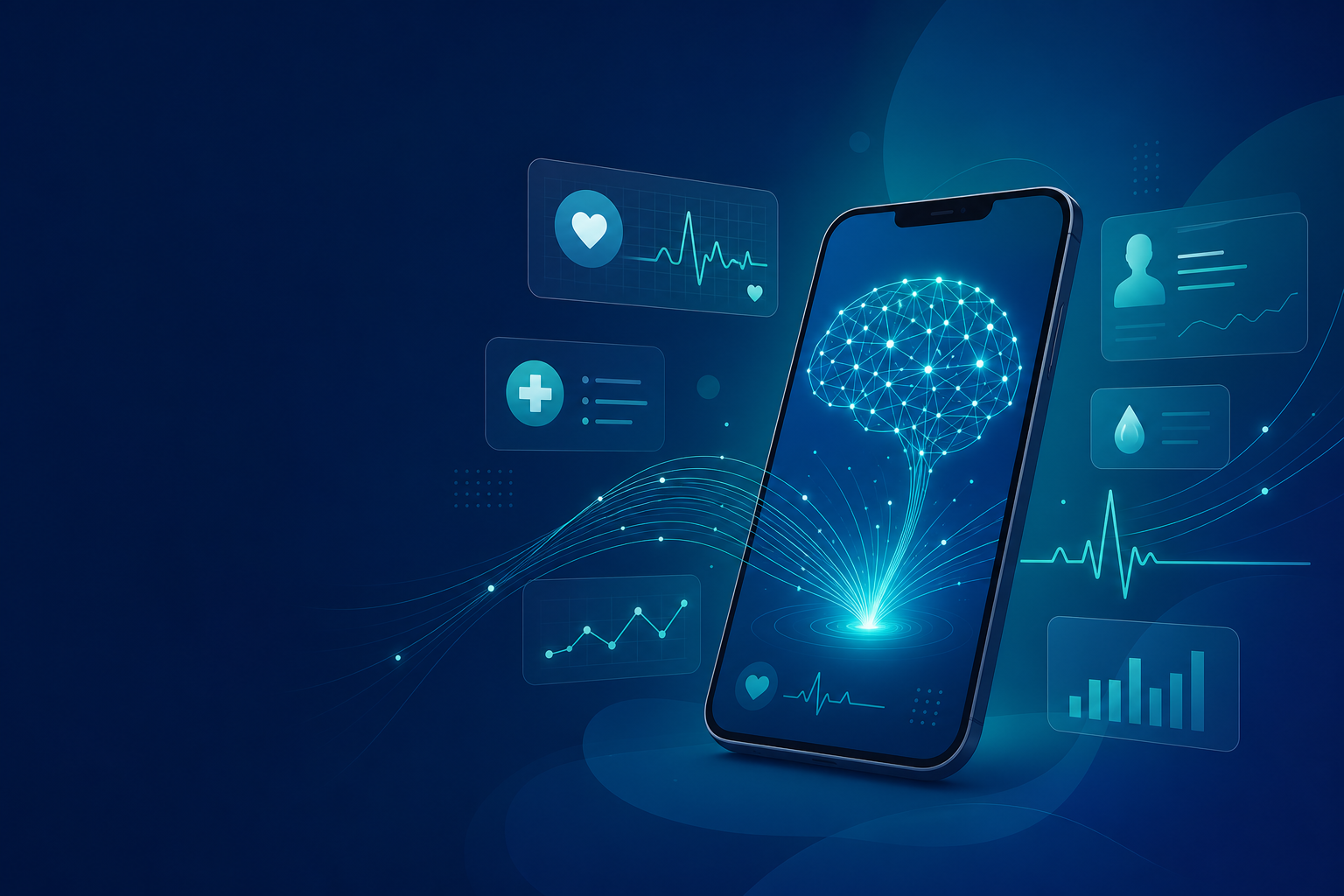Health mobile app technology illustration
